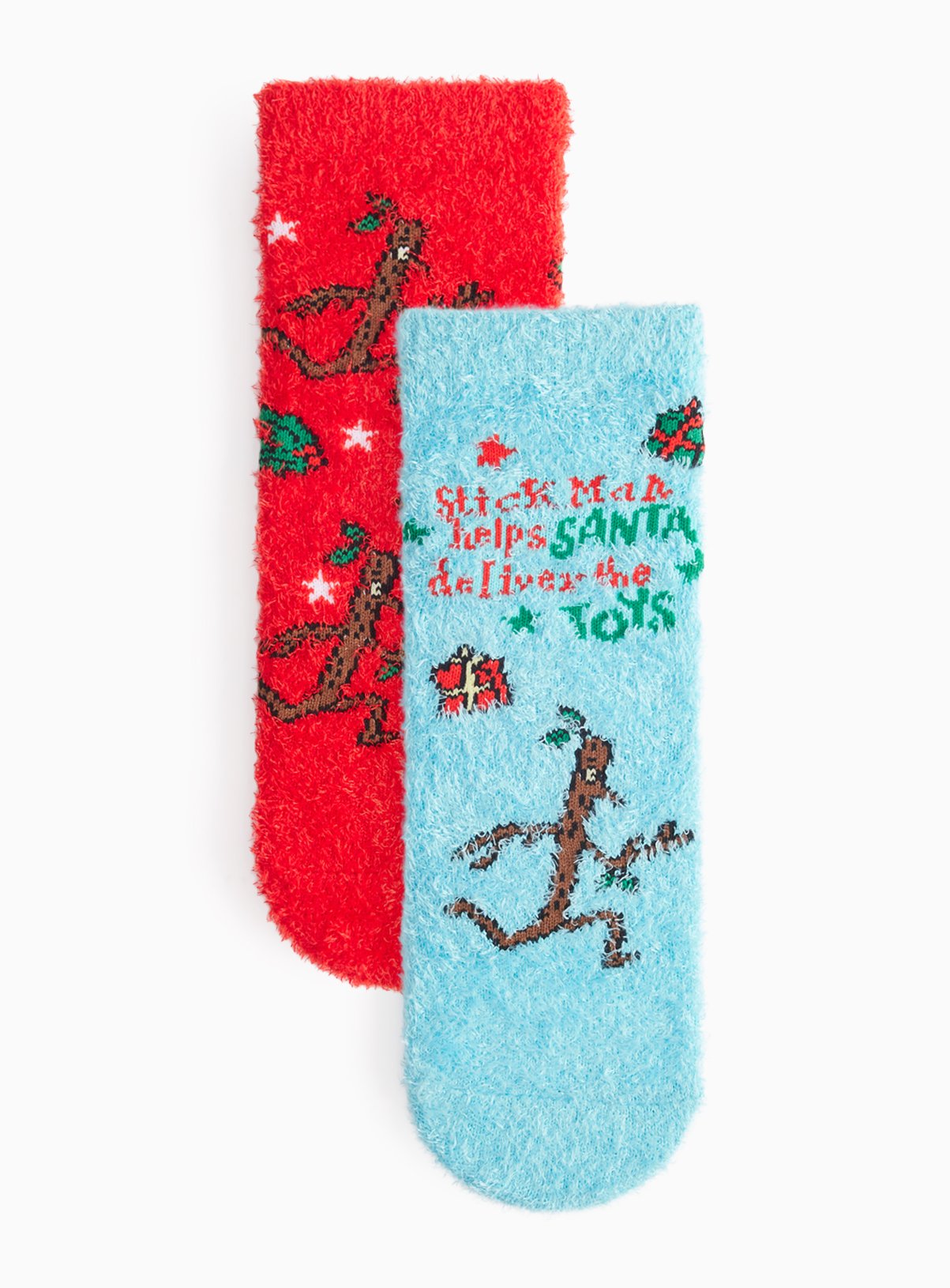 Stick Man Fluffy Cosy Socks 2-Pack 12.5-3.5 - Image 1 thumbnail